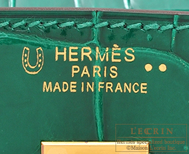 Hermes　Birkin bag 25　Vert emeraude/Rose scheherazade　Niloticus Crocodile skin　Gold hardware