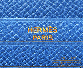 Hermes　Bearn Soufflet　Blue zellige　Epsom leather　Gold hardware