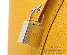 Hermes　Picotin Lock　Eclat bag 22/MM　Jaune ambre/Celeste　Clemence leather/Swift leather　Silver hardware
