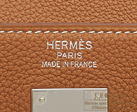 Hermes　Kelly bag 35　Gold　Togo leather　Silver hardware