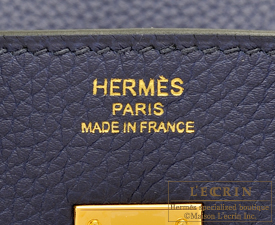 Hermes　Birkin bag 25　Blue encre　Togo leather　Gold hardware