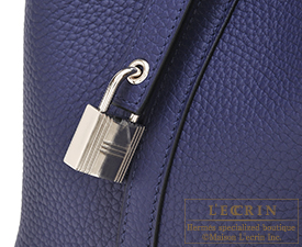 Hermes　Picotin Lock bag 18/PM　Blue encre　Clemence leather　Silver hardware