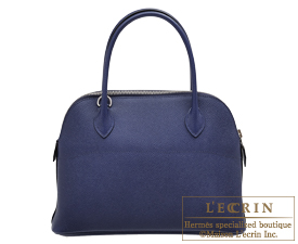 Hermes　Bolide bag 27　Blue encre　Epsom leather　Silver hardware