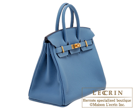 Hermes　Birkin bag 25　Azur　Togo leather　Gold hardware