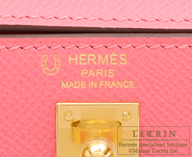 Hermes　Personal Kelly bag 25　Rose azalee/Craie　Epsom leather　Gold hardware
