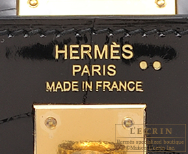 Hermes　Kelly bag 25　Black　Niloticus crocodile skin　Gold hardware