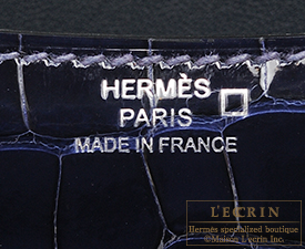 Hermes　Constance mini　Blue marine/Ombre　Alligator　crocodile skin/Lizard skin　Silver hardware
