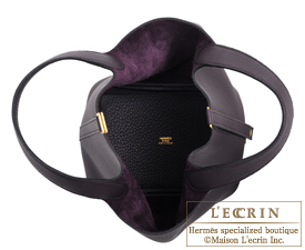 Hermes　Picotin Lock bag 18/PM　Raisin/Purple　Clemence leather　Gold hardware