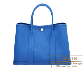 Hermes　Garden Party bag 30/TPM　Blue zellige　Country leather　Silver hardware