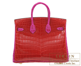 Hermes　Birkin bag 25　Braise/Rose scheherazade　Niloticus Crocodile skin　Matt gold hardware