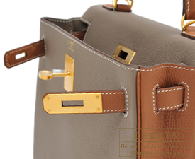 Hermes　Kelly bag 28　Etoupe grey/Gold　Togo leather　Matt gold hardware