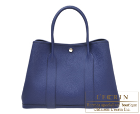 Hermes　Garden Party bag TPM　Blue saphir　Country leather　Silver hardware