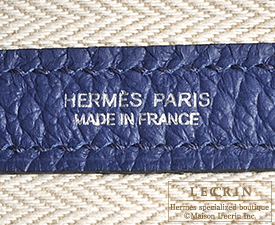 Hermes　Garden Party bag TPM　Blue saphir　Country leather　Silver hardware
