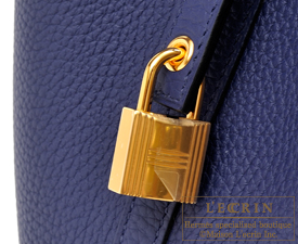 Hermes　Picotin Lock bag 22/MM　Blue encre　Clemence leather　Gold hardware