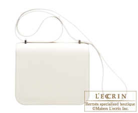 Hermes　Constance Optique mini　White　Evercolor leather　Silver hardware
