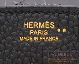 Hermes　Birkin Touch bag 25　Black　Togo leather/Niloticus crocodile skin　Rose gold hardware