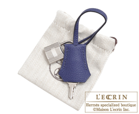 Hermes　Birkin Officier 25　Blue encre/Bordeaux　Togo leather/Swift leather　Silver hardware
