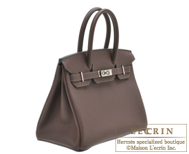 Hermes　Birkin bag 30　Chocolat　Togo leather　Silver hardware