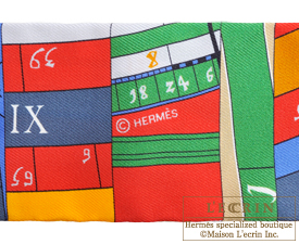 Hermes　Twilly　Astrologie Nouvelle　Vert/Jaune soleil/Kraft　Silk