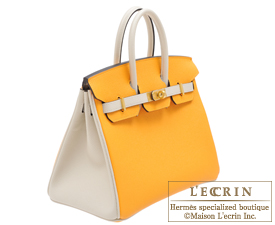 Hermes　Birkin bag 25　Jaune d'or/Craie　Epsom leather　Matt gold hardware