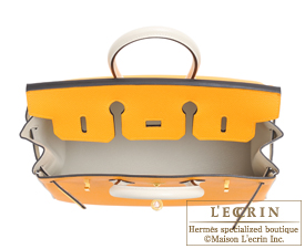 Hermes　Birkin bag 25　Jaune d'or/Craie　Epsom leather　Matt gold hardware