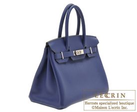 Hermes　Birkin bag 30　Blue saphir　Novillo leather　Silver hardware