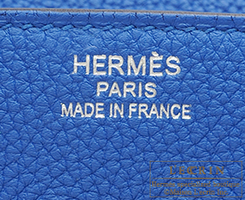 Hermes　Birkin bag 35　Blue zellige　Togo leather　Silver hardware