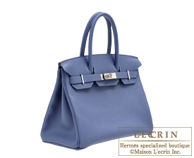 Hermes　Birkin bag 30　Blue brighton　Novillo leather　Silver hardware