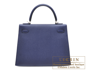 Hermes　Kelly bag 25　Blue encre　Epsom leather　Silver hardware