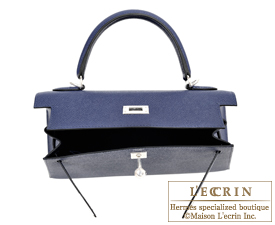 Hermes　Kelly bag 25　Blue encre　Epsom leather　Silver hardware