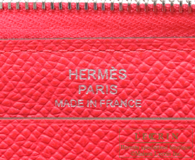 Hermes　Azap long　Rose extreme　Epsom leather　Silver hardware