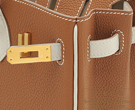 Hermes　Birkin bag 25　Gold/Craie　Togo leather　Matt gold hardware