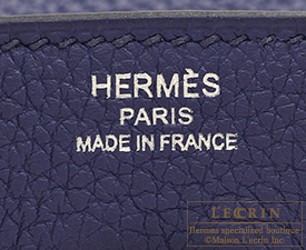 Hermes　Birkin bag 25　Blue encre　Togo leather　Silver hardware
