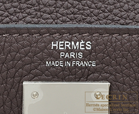 Hermes　Kelly bag 28　Chocolat　Togo leather　Silver hardware