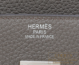 Hermes　Birkin bag 35　Etain/Etain grey　Clemence leather　Silver hardware