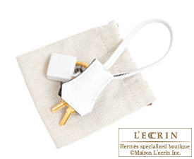 Hermes　Birkin bag 30　White/Black　Clemence leather　Gold hardware