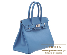 Hermes　Birkin bag 30　Azur　Epsom leather　Silver hardware