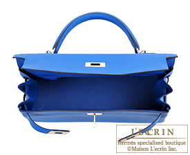 Hermes　Kelly bag 32　Retourne　Blue zellige　Togo leather　Silver hardware