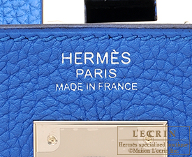 Hermes　Kelly bag 32　Retourne　Blue zellige　Togo leather　Silver hardware