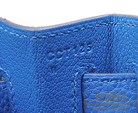 Hermes　Kelly bag 32　Retourne　Blue zellige　Togo leather　Silver hardware