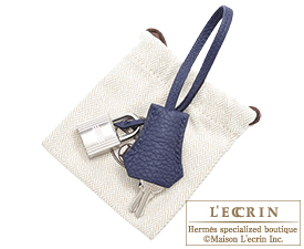 Hermes　Birkin Officier 30　Blue encre/Bordeaux　Togo leather/Swift leather　Silver hardware