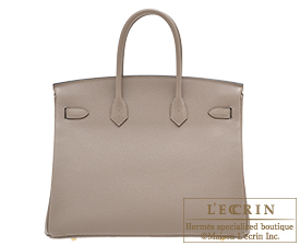 Hermes　Birkin bag 35　Gris asphalt　Epsom leather　Gold hardware