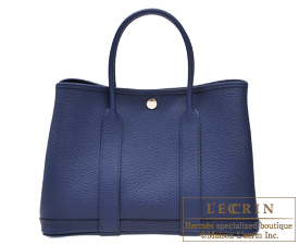 Hermes　Garden Party bag 30/TPM　Blue saphir　Country leather　Silver hardware