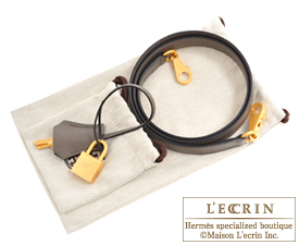 Hermes　Kelly bag 28　Black/Etain　Epsom leather　Matt gold hardware