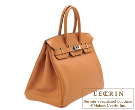 Hermes　Birkin bag 35　Sea,Surf and Fun　Toffee　Novillo leather/Toile H　Silver hardware