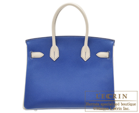 Hermes　Birkin bag 30　Blue electric/Craie　Epsom leather　Silver hardware
