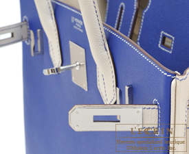 Hermes　Birkin bag 30　Blue electric/Craie　Epsom leather　Silver hardware