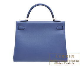 Hermes　Personal Kelly bag 32　Blue brighton/Capucine　Evercolor leather　Silver hardware
