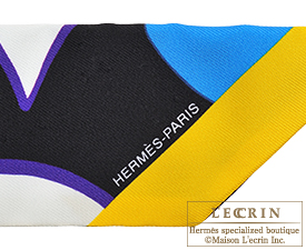 Hermes　Twilly　Graff Hermes　Black/Jaune/Vert　Silk