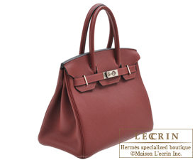 Hermes　Birkin bag 30　Rouge H　Togo leather　Silver hardware